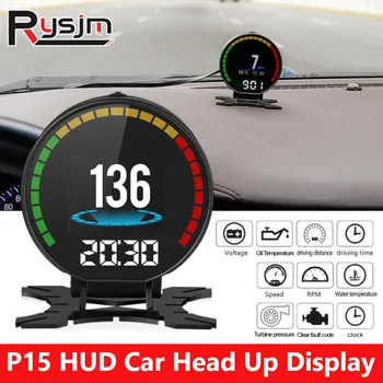 OBD Display Head-Up Display Auto HUD P15 Vitezometru Digital TFT OBD Digital Viteza de Afișare Hud Presiune Turbo Boost Meter Deșteptător