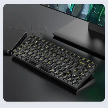 K840 RGB Hotswap Tastatură Personalizate 84-Cheie Tip C cu Fir Tastaturi Mecanice De 80% de Jocuri Transparent Tastaturi Pentru Gamer de PC Desktop