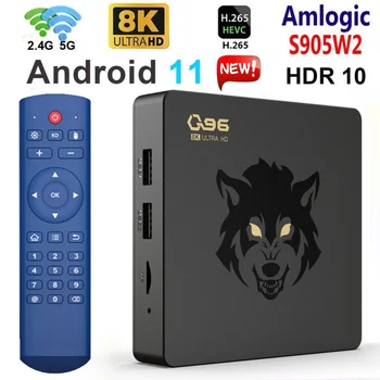 Q96 8K TV box IP60 Android 11 Amlogic S905 W2 Quad Core 2.4 G 5G WiFi UHD HDR10 mass-Media Joacă Mai mult H. 265 3D Home theater de TELEVIZIUNE Iptv