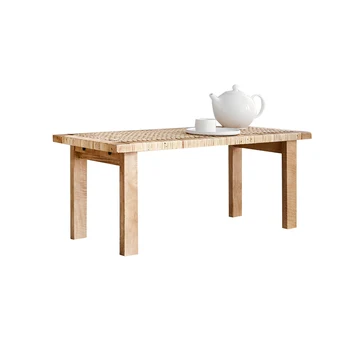 Creative rattan dormitor pat scaun Nordic simplu living din lemn masiv, masă de cafea de dimensiuni mici de masă de ceai