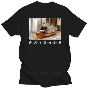 Negru t shirt pentru bărbați vară brand tee-shirt Prieteni Bărbați Joey Și Chandler Barca Tricou adolescent bumbac tricou de moda