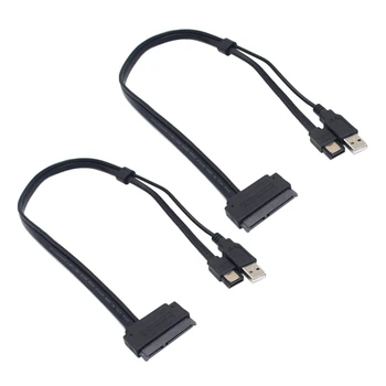 2X 2.5 Inch Hard Disk SATA 22Pin La ESATA Date USB Alimentat Cablu Adaptor Pentru Optimizate Pentru SSD, Suport UASP SATA