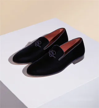 SHOOEGLE de Înaltă Calitate, realizate Manual din Catifea Aluneca pe Plat Mocasini de Moda de Lux Broda Bărbați Încălțăminte de Petrecere Pantofi Rochie Om