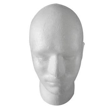 6X Masculin Peruca Display Cosmetologie Cap de Manechin Model de Suport de Spumă Albă