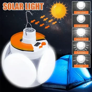 Solar în aer liber Pliere Lumina Portabil USB Reîncărcabilă LED Bec Lumini de Căutare de Camping Torch Lampă de Urgență pentru Pene de curent