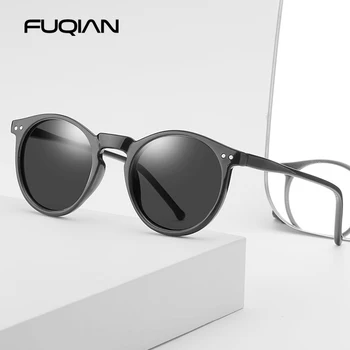 De lux Mici, Rotunde Polarizat ochelari de Soare Femei Barbati Retro Clasic Negru Ochelari de Soare Pentru Femei de Moda de Conducere Nuante UV400