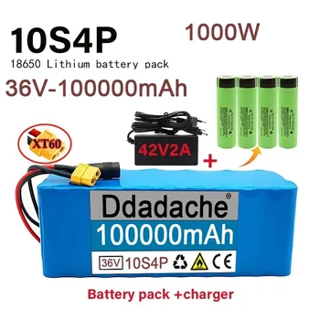 O baterie reîncărcabilă 36V10s4p 100Ah10000WLarge Capacity18650LithiumBatteryPackElectricbicyclescooterwith BMSXT60Plug+Incarcator