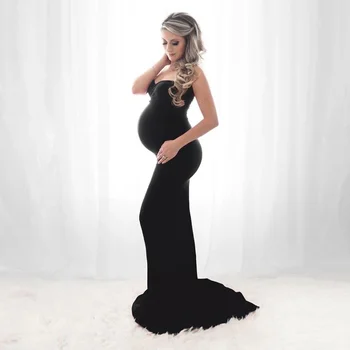 2023 Nou Rochie de Maternitate Fotografie elemente de Recuzită de Vară de Pe Umăr Maxi Lung Sarcinii Rochie pentru Femei Rochie Haine pentru Gravide