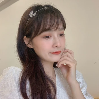 Sclipici Strălucitor Elegant stil coreean Femei Stras Rafinat Fluture Bentiță de Păr, articole pentru acoperirea capului Hoop Aliaj