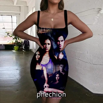 phechion The Vampire Diaries Imprimare 3D Femei Rochie fără Mâneci Căpăstru Doamnelor Moda Rochii Roman Sexy Femei Îmbrăcăminte G17
