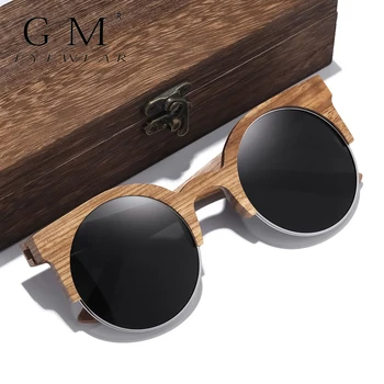 G M 2023Natural Bambus și Lemn ochelari de Soare Manual polarizat Ochelari lentile Zebra Lemn metal Inel de ochelari Cadou cutie de Lemn A2704