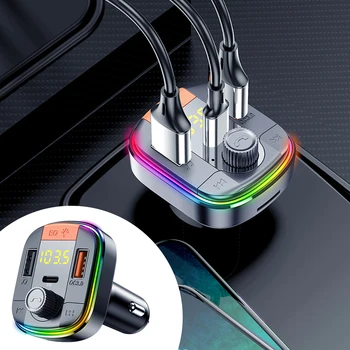 Colorat Masina Mp3 Player QC 3.0 Încărcare Rapidă Dual USB Port cu PD Auto FM Transmitter Receiver Audio Bluetooth 5.0