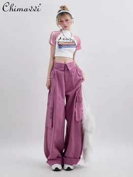 La Modă Pantaloni Femei 2023 Vara Antumn Multi-Buzunar Cu Clapa Talie Pierde Toate-Potrivire Pantaloni Casual, De Stradă De Sex Feminin