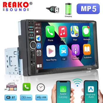 REAKOSOUND 1 DIN Carplay Radio Auto 7Inch Autoradio Player Multimedia cu Ecran Tactil Auto audio Stereo Auto MP5 USB Bluetooth FM