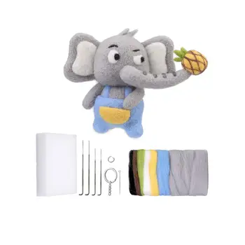 Elefant Papusa Împâslire Geantă de mână Accesorii de Agatat Ornament Animale Papusa Împâslire Art DIY Lână Simțit Materiale Stabilite Împâslire Consumabile