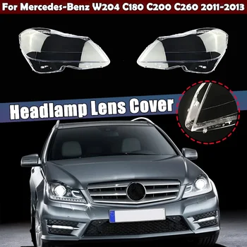 Auto Frontal Abajur Faruri Acoperire Faruri Lentile de Sticlă Coajă Lampa Shell Pentru Mercedes-Benz C-class W204 2011 2012 2013