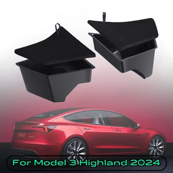 Pentru 2024 Tesla Model 3 highland Portbagajul din Spate Stânga Parte Cutie de Depozitare cu Capac Coada de Boot Organizator Partiție Accesorii Decor