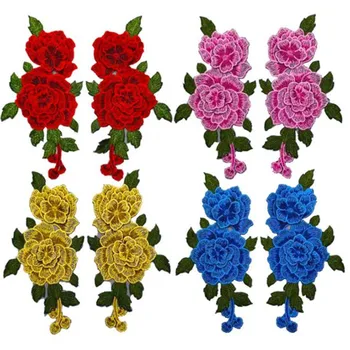 Haine Femei Barbati Diy 24CM Broderie Patch-uri 3D de Flori face cu ea Coase pe patch-uri pentru haine Rochie de Dantelă Tesatura Aplicatiile