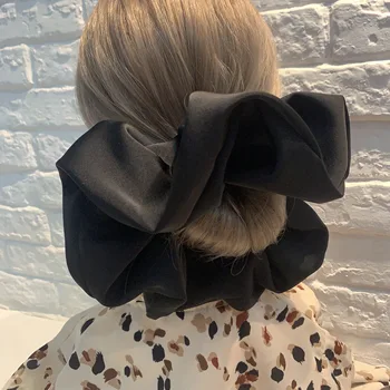 Noua Moda Pata de Mătase Supradimensionat Elasticele pentru Femei Fete Culoare Solidă Coarda Păr Elastic Banda de Păr Cravată de Păr Accesorii de Par