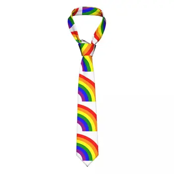 LGBT Gay Pride Curcubeu Bărbați Femei Cravata Skinny Poliester 8 cm Lățime Bisexuali Lesbiene Asexuată Gât Cravată Costume, Accesorii Nunta