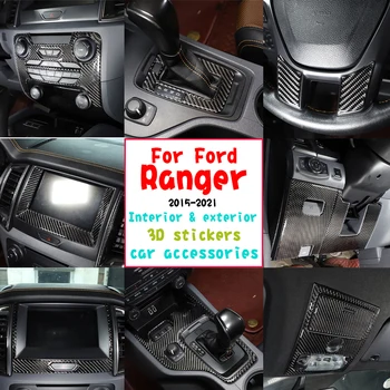 Accesorii auto Pentru Ford Ranger 2015-2021 3D Real Fibra de Carbon Consola centrala, Volan, Wildtrak Autocolante Decorare Auto