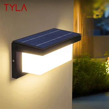 TYLA Solar de Perete de Lumină în aer liber cu LED-uri Impermeabil Aluminiu Sconces de Lumină Senzor de Control Creativ Decorative Pentru Terasa Veranda Grădină