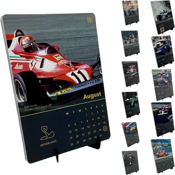 Hârtie 2024 Calendar pentru fanii F1 Cadouri de Anul Nou cal de Curse F1 Poster Pânză de Curse Calendar de Timp de Planificare Calendar de Birou Acasă