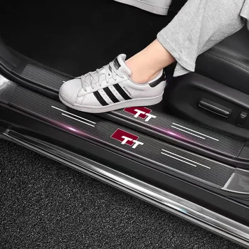 Masina Pragului de Ușă Pragul Autocolante Fibra de Carbon Decalcomanii Pentru Audi TT Logo Accesorii Auto