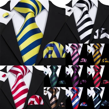 Barry.Wang Dungi Oameni de Mătase Cravata Batista Butoni Set Jacquard Gât cravată pentru bărbați Formale Casual, Petrecere de Nunta de Afaceri de Înaltă Calitate