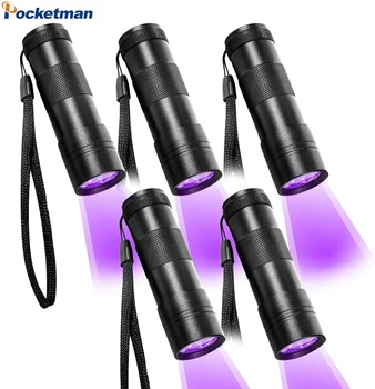 5Pack Portabil cu Lanterna UV 395nm Negru Lumina 12LED Ultra Violet Torță de Buzunar Detector pentru animale de Companie Petele de Urină de Bug-uri Pat Scorpion
