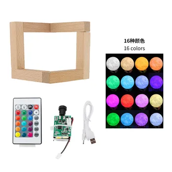 Simple, Elegante, Creative DIY Luna Lumina Bord+ Suport de Lemn Kit pentru Dual/RGB16 Culori Personalizate Lampă de Noptieră