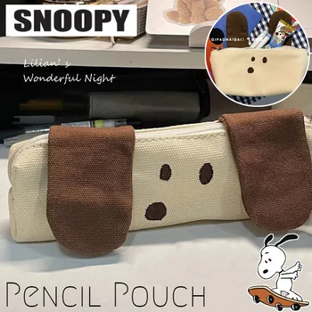 Snoopy Drăguț Panza Creion Husă Pen Geanta pentru Fete Kawaii Papetărie Mare Capacitate Caz Creion Caseta de Cosmetice Pungi de Depozitare Husă