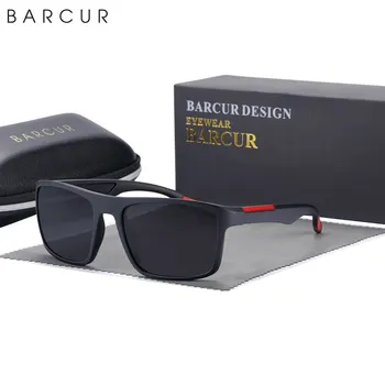 BARCUR Polarizat ochelari de Soare Barbati TR90 Ultralight Epocă Ochelari de Soare pentru Femei Pătrat Ochelari de Oculos Lunette De Soleil Femme