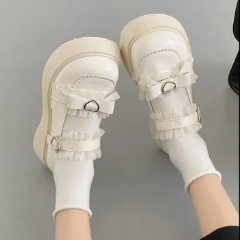 2023 Noua Lolita Pantofi de Femei de Moda, Mary Jane Pantofi Doamnelor Britanic Catarama Cap Rotund Platforma Pantofi pentru Femei Zapatos De Mujer
