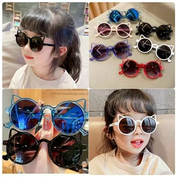 Copii ochelari de soare 2024 noi fete de moda de pisică ureche ochelari de soare pentru copii decorative ochelari copil drăguț ochelari de soare polarizate UV
