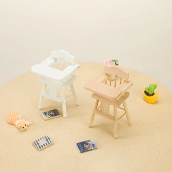 1 BUC Papusa casa decor mini pentru copii scaun de luat masa, scaun înalt model de fotografie elemente de recuzită