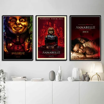 Poster Și Imprimă Noi Annabelle 3 Vine Acasa Film De Groază Clasic De Film Arta De Perete Panza Pictura In Ulei Pentru Living Decor Acasă