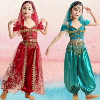 Noi pentru Copii Belly Dance Indian Costum Printesa Dans Indian Sally Fata de Performanță Costum