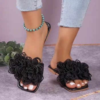 Femei Floare Plat Papuci Casual, De Mers Pe Jos Doamnelor Pantofi 2024 În Aer Liber De Vară De Moda Superficial Rochie Sandale Femeie Zapatillas Mujer