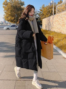 Long Parka Haina de Iarna pentru Femei Toamna 2023 Noua Moda coreeană Supradimensionate Jacheta cu Gluga de Libertate Paltoane Elegante de Îmbrăcăminte exterioară pentru Femei