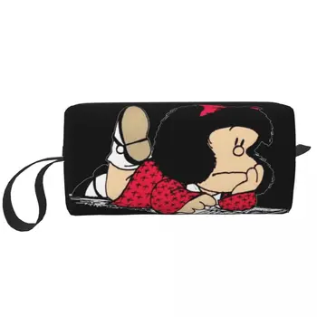 Mafalda de Călătorie articole de Toaletă Geanta pentru Femei Argentinian Desene animate Quino de benzi Desenate Machiaj Cosmetice Organizator Frumusete Pungi de Depozitare Dopp Kit Caz