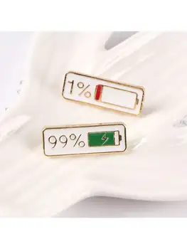 2 buc/Set Drăguț de Email 1％ 99％ Putere Brosa din Copilărie Butonul Pin Denim Pin Badge Cadou Creativ Bijuterii