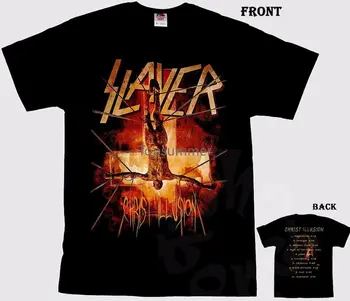 Nepoliticos Tricouri O-Gât Bărbați Slayer Hristos Iluzie heavy Metal, Trupa T-Shirt Marimi:S La 3Xl Bumbac Maneca Scurta, Tricouri