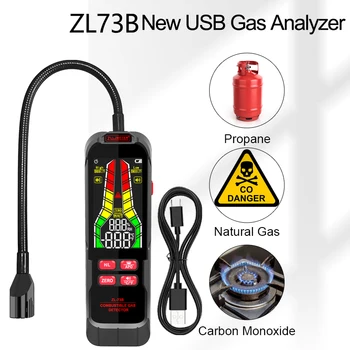 Combustibile Detector de Scurgeri de Gaze 0-10000PPM Sunet de Alarmă Ecran Combustibile Inflamabile Naturale, Metan, Detector de Gaz cu Flex Sonda
