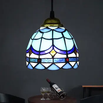 Stil Tiffany Agățat Pandantiv Lumină Lampă De Tavan Creativ Vitralii Corp De Iluminat Sala De Mese Bucătărie Colț Mic Dejun