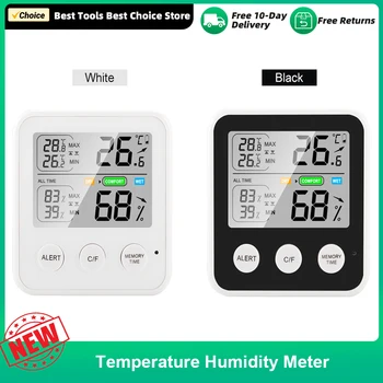 De înaltă Precizie Magnetic, Termometru Higrometru Digital de Temperatură și Umiditate Metru Cu afisaj LCD All-Time Temperatura Memento