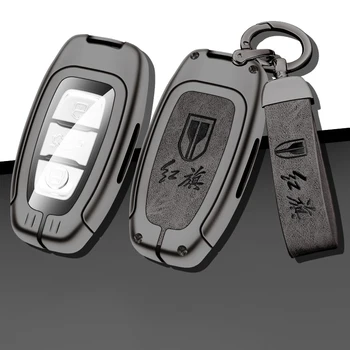 Aliaj de Zinc 3 Butoane Cheie de Mașină Caz Acoperire Coajă Fob pentru Hongqi EQM5 H5 EHS9 H7 H9 Protector Breloc Cataramă Accesorii de Interior