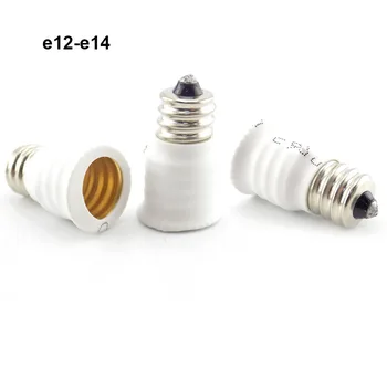 1/5pcs E12 E14 bec led Baza Adaptor Convertor Titularul Lampă priza conector Adaptor alb o1