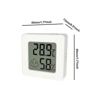Mini LCD Digital Termometru Higrometru termometru Senzor de Umiditate Stație Meteo Butonul Set cu Baterie Alb