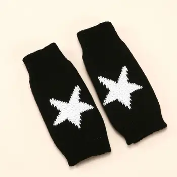 Elastic Mănuși Tricotate Deget și Jumătate de Iarnă Tastarea Mănuși cu Star Print Anti-alunecare Încheietura mâinii Protecție Retenție de Căldură pentru Vreme